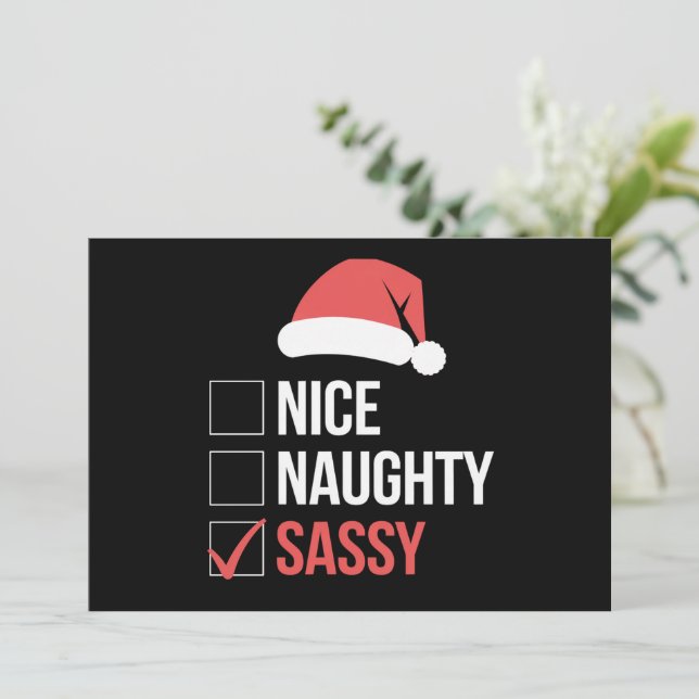 God Naughty Sassy-jullista Julkort (Stående Fram)