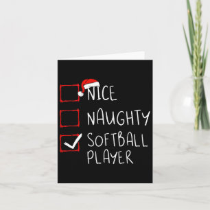 God Naughty Softball Players jullista Santa List Kort