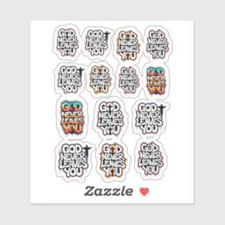 "God Never Leaves You" Christian Temporary Tattoos Klistermärken