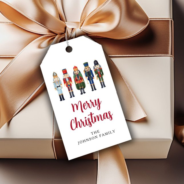 God Nutcracker-jul Presentetikett (Red Cute Nutcracker Merry Christmas Gift Tags)