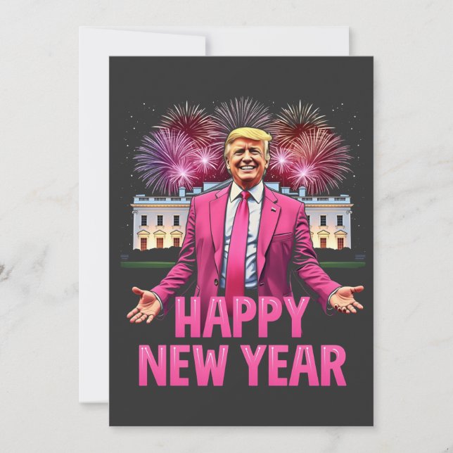 God nyårsafton Trump Resolution 2025 Inbjudningar (Framsida)