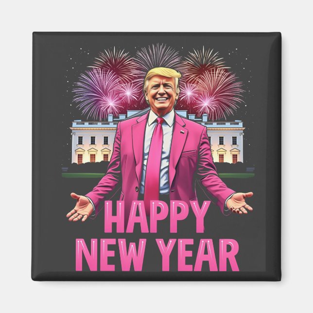 God nyårsafton Trump Resolution 2025 Magnet (Framsidan)