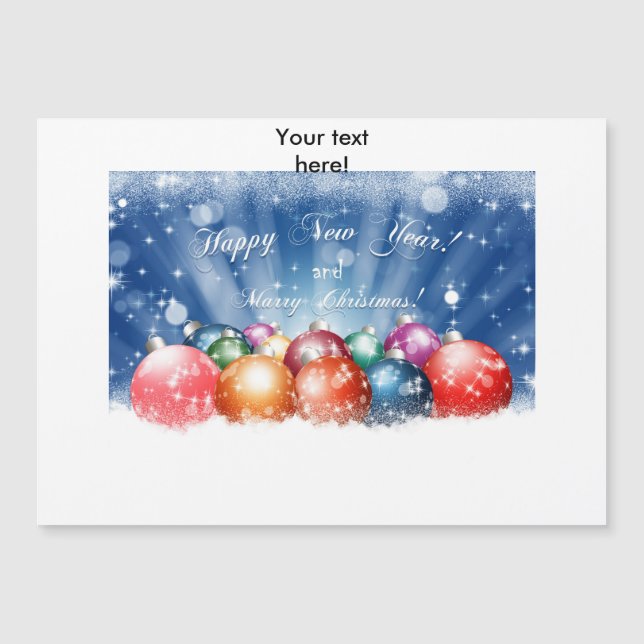 God nytt år och glädjelig jul kulor (Framsida)