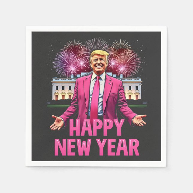 God nyttårsafton Trump Resolution 2025 Pappersservett (Framsidan)