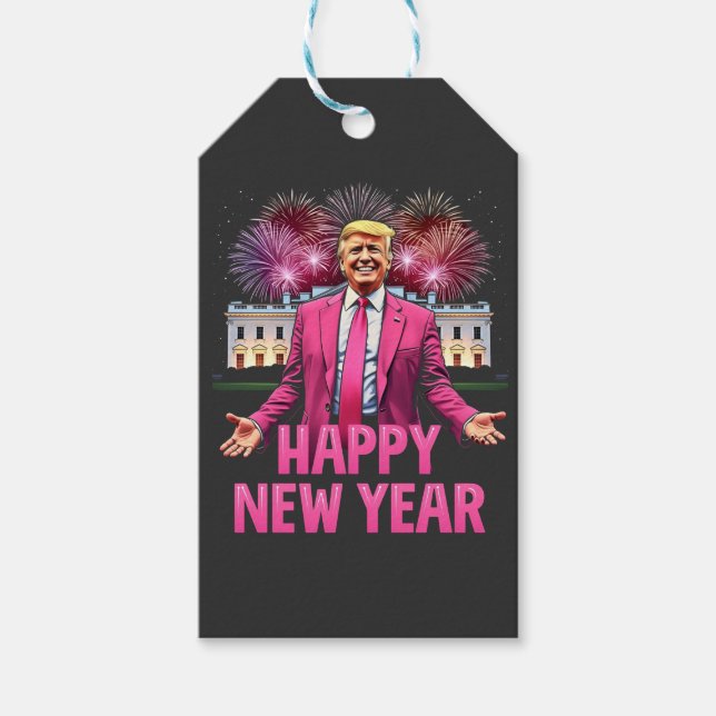 God nyttårsafton Trump Resolution 2025 Presentetikett (Framsidan)