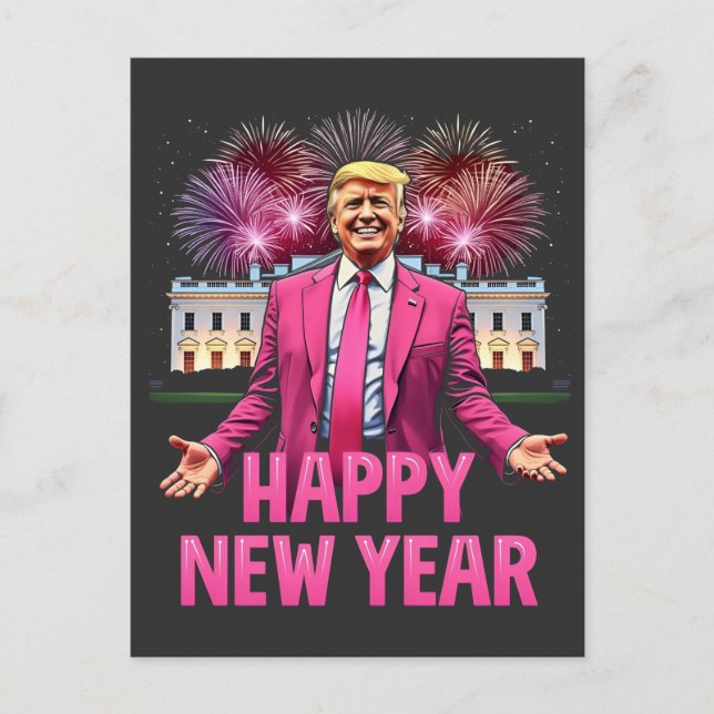 God nyttårsafton Trump Resolution 2025 Vykort (Framsida)