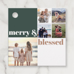 God och blankt Grönt för julfoto i familjen Gåvor Etiketter