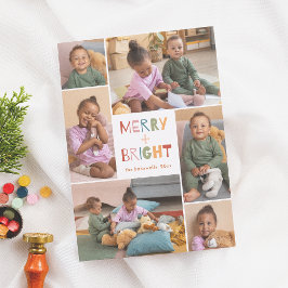 God och Bright 6 Photo Collage-Helgdag jul Julkort