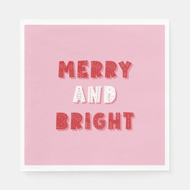God och Bright, God jul, jul, Rosa Pappersservett (Framsidan)