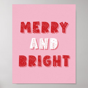 God och Bright, God jul, jul, Rosa Poster