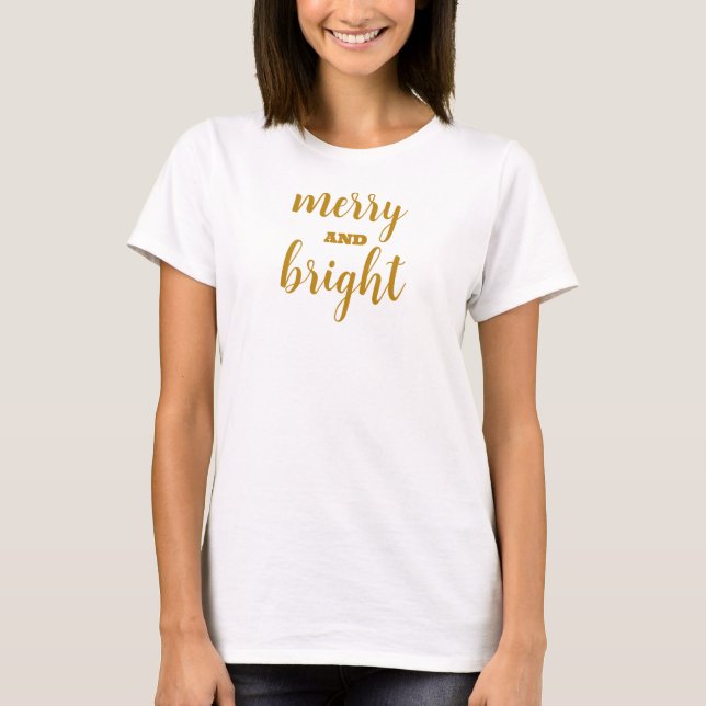 God och Bright Guld Script Kvinnors jul T Shirt (Framsida)