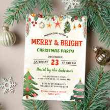 God och Bright Jul Party-inbjudan
