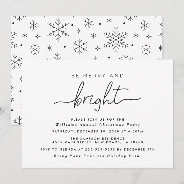 God och Bright Jul Party-inbjudningar Inbjudningar (Fram/baksida)