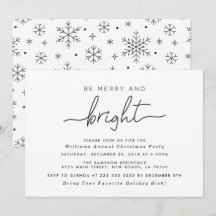 God och Bright Jul Party-inbjudningar