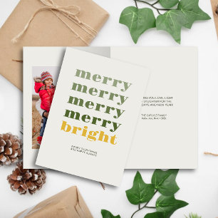 God och Bright Modern Minimal Guld-julfoto Helgkort