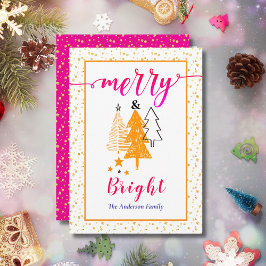 God och Bright Orange - Rosa jul Julkort
