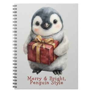God och Bright Penguin-jul Anteckningsbok
