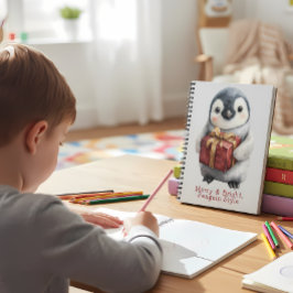 God och Bright Penguin-jul Anteckningsbok