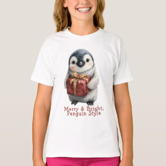 God och Bright Penguin-jul T Shirt