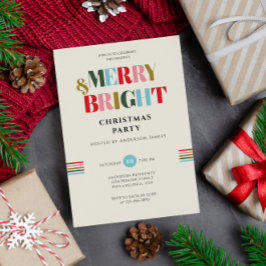 God och Bright Retro-färgfull jul Party Inbjudningar