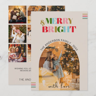 God och Bright Retro-foton Julkort - Helgdag