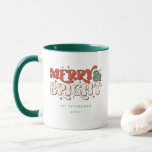 God och Bright Retro-jul Mugg<br><div class="desc">Festive Merry & Bright Retro Typography,  jul mugg.</div>