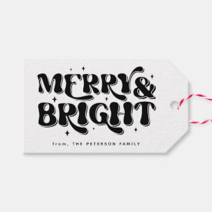 God och Bright Retro-jul Presentetikett