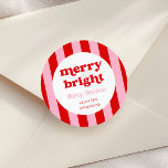 God och Bright Retro-jul Runt Klistermärke<br><div class="desc">Nybörjare för återställande av julklapp</div>