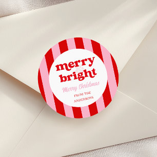 God och Bright Retro-jul Runt Klistermärke