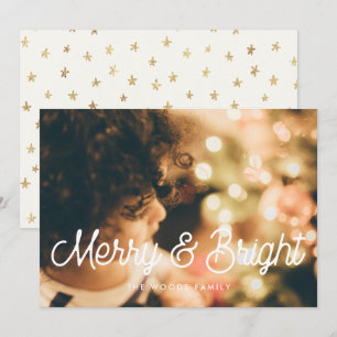 God och Bright Retro Vintage-julfoto Julkort