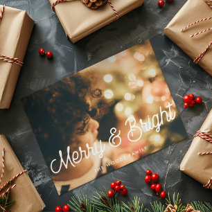 God och Bright Retro Vintage-julfoto Julkort