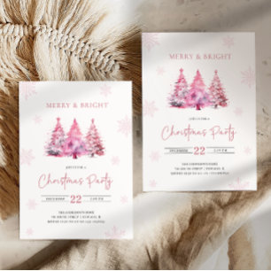 God och Bright Rosa jul Party Inbjudningar