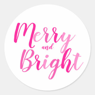 God och Bright Shock rosa jul Runt Klistermärke