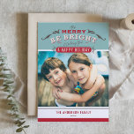 God och Bright Vintage julfoto Julkort<br><div class="desc">Skicka ditt helgdag till vänner och familj med det här anpassadet julkort. Det här fotojulkortet har vintage-typografi. Anpassa genom att lägga till information. Det här helgdag för anpassningsbar finns i andra färg och kartonger. Matchande objekt är tillgängliga.</div>