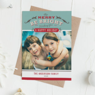 God och Bright Vintage julfoto Julkort