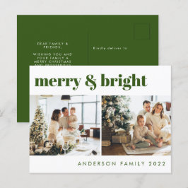 God och BrightStor-minimalistisk Grönt jul Vykort