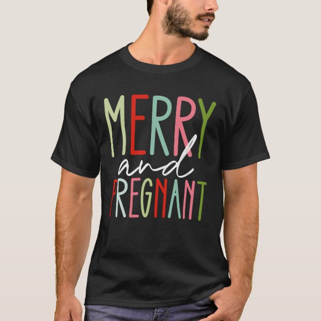 God och gravid Gravid jul Mamma T Shirt (Framsida)