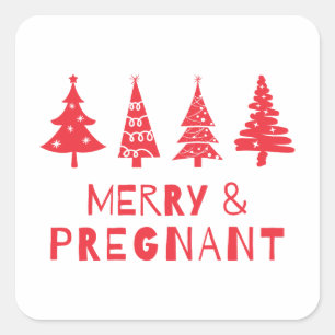 God och gravid jul fyrkantigt klistermärke