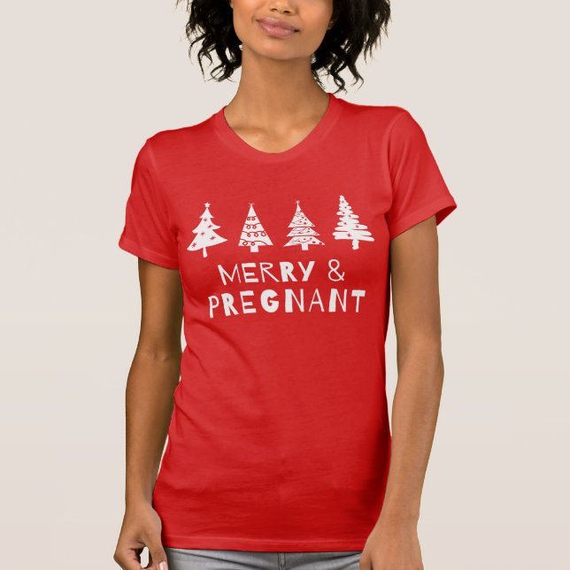 God och gravid jul t shirt (Framsida)