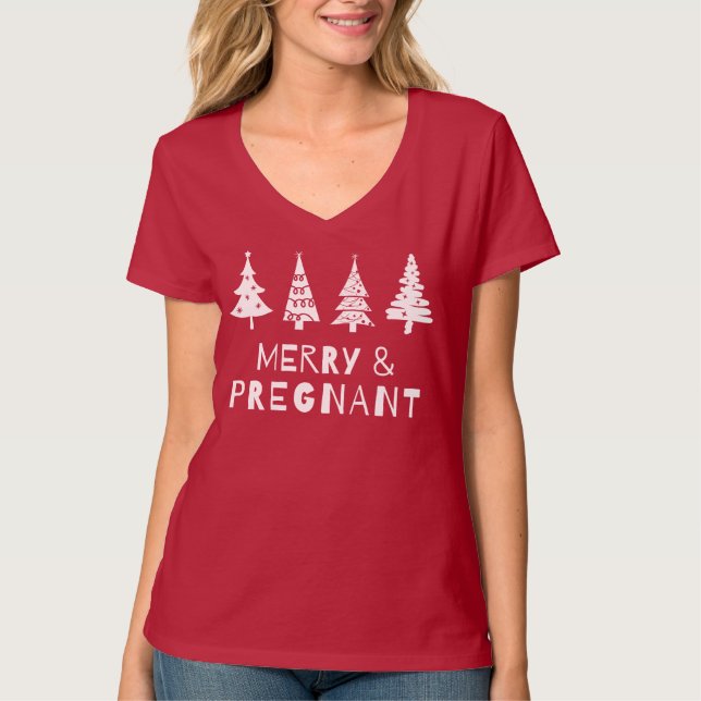 God och gravid jul t shirt (Framsida)