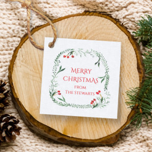 God och grön julklapp gåvor etiketter