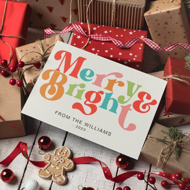 God och lätt färgfull Retro Vibes jul Julkort (Skapare uppladdad)