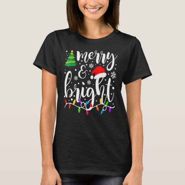 God och lätt julfamiljs Ljus Christma T Shirt (Framsida)