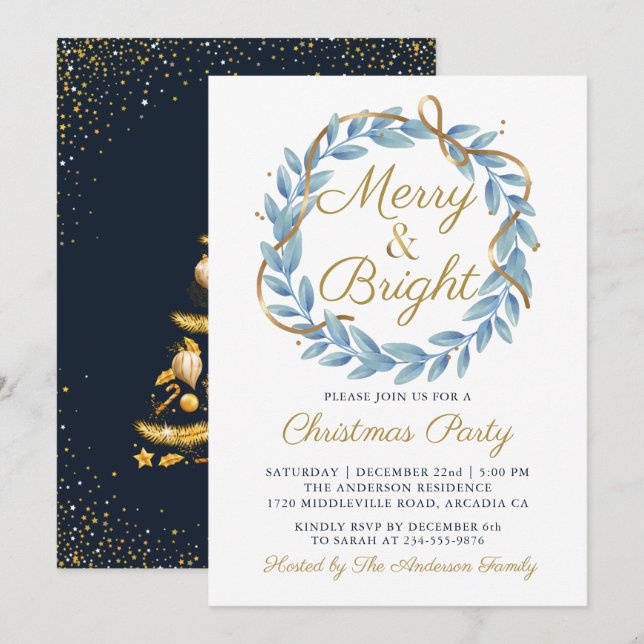 God och lätt vinterjul Party Inbjudningar (Fram/baksida)