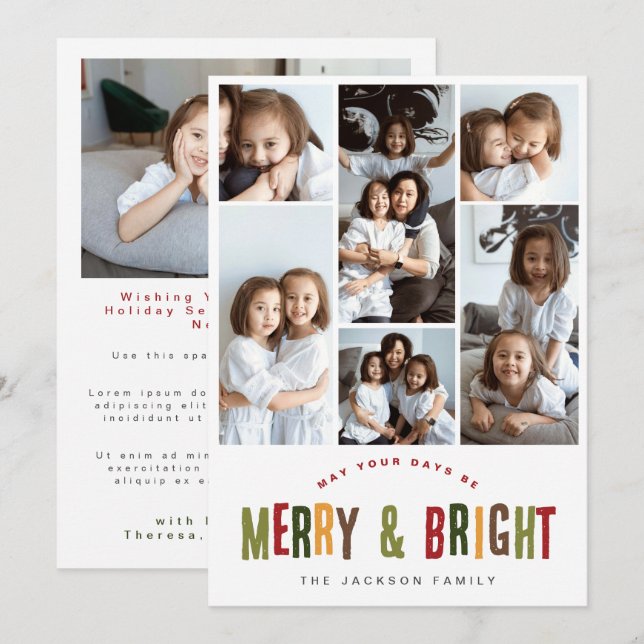 God och ljus 6 foton Färgfull Roligt Jul Julkort (Fram/baksida)