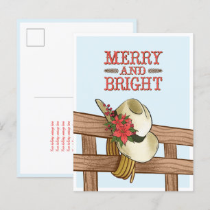 God och ljus Cowboy Hat med blommor jul Meddelande Vykort