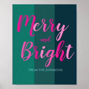 God och ljus Grönt och Rosa jul Poster