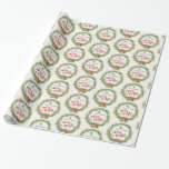 God och ljus julfransens Mönster Presentpapper<br><div class="desc">Papper julomslutning med vattenfärgsmand. Grönt gräs nål,  gräs och dekorativa bär utgör denna feberkrans. Inuti andekranen finns några dekorativa prydnadsämnen och ord" kan era dagar vara Merry & Bright. Skrivs i ett rött teckensnitt för trendiget.</div>
