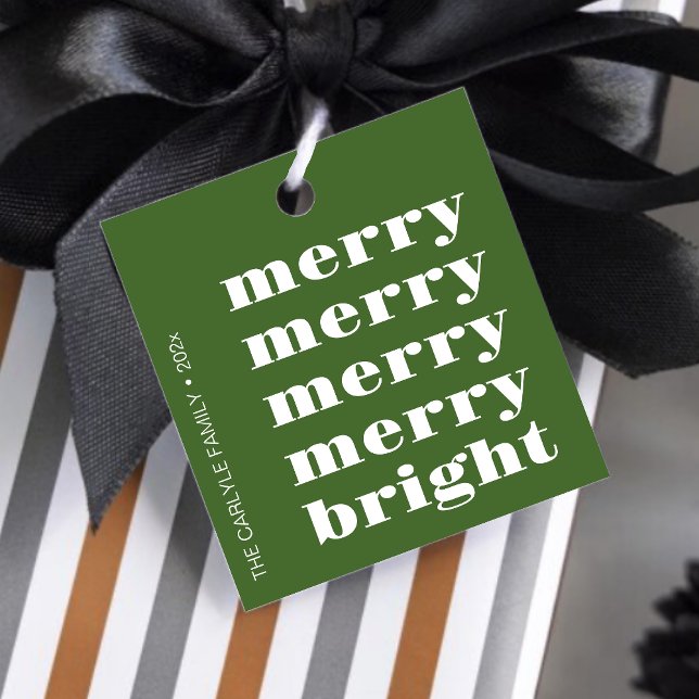 God och ljus Modern Minimal Grönt jul Gåvor Etiketter (Skapare uppladdad)