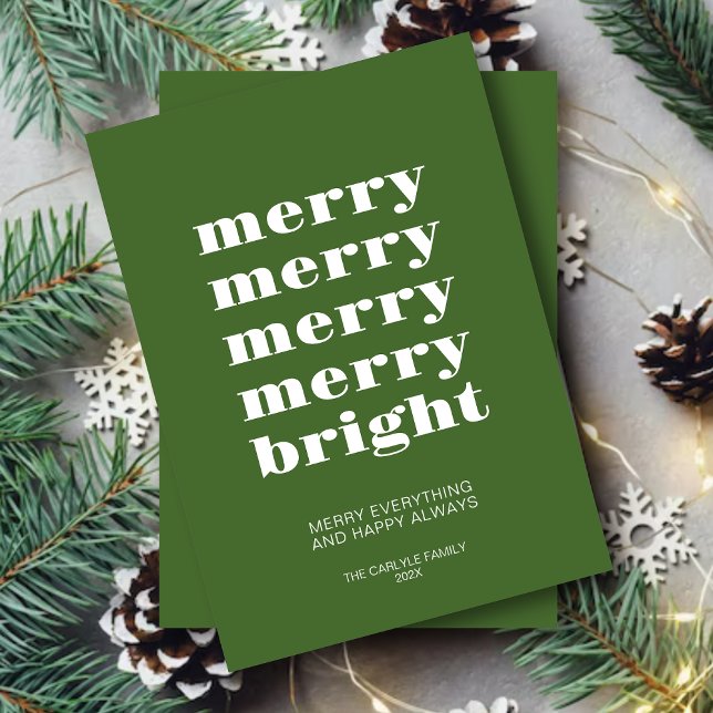 God och ljus Modern Minimal Grönt jul Julkort (Skapare uppladdad)